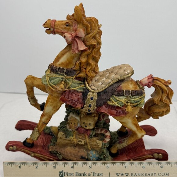 Vintage Windsor Collection Musical Rocking Horse Figurine Jingle Bells Christmas - Picture 13 of 14